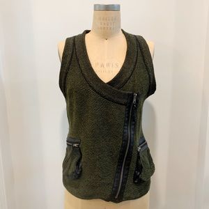 Anthropologie Curio Green and Black Vest